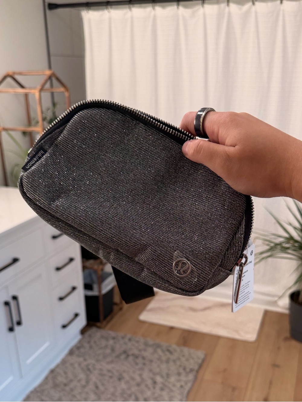 lululemon athletica Black Sparkle Crossbody Pouch
